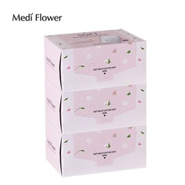 Mediflower 소프트 코튼 (5겹) 퍼프 80매x3개 Soft Cotton (5 Layers) Puff 80 Sheets x 3 Packs