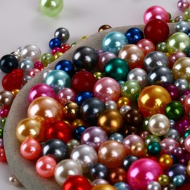 Sqqzuie 4-12mm 1000PCS 100g Pearls for Crafting,Mixed Colors No Holes Pearls for Vase Fillers,ABS Fake Beads for Jewelry Making,Wedding, Ceremony, Candles Centerpiece, Birthday Party Home Decorating