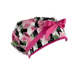 Bouffant Medical Cap – Flower Bouquet. - Sweatband Ponytail Pouch Tie Back Hats Bouffant Scrub Hats. Scrub Hat for Women & Men tie Back. Nurses Hats Ponytail Holder Dr. Hats. Long Hair