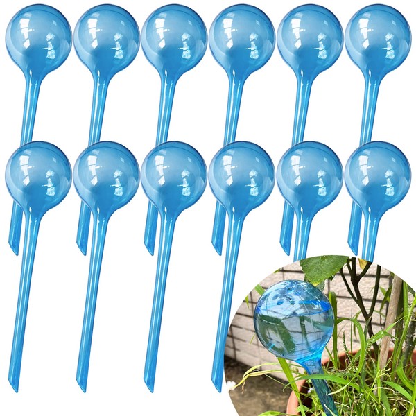 MOONSOUND Large 12pcs Self Watering Plant Stakes, Plastic Plant Watering Devices to Help Automate The Watering for Plants, Plant Waterer Self Watering Bulbs for Garden Home Plants