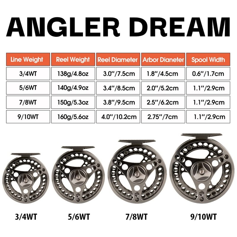 ANGLER DREAM Fly Fishing Reel wih Line Combo WF 5WT