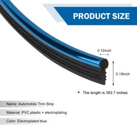 MOXRUQ Car Interior Moulding Trim Strip, 32.8ft Electroplating Car Interior Filler Insert Strips for Door Dashboard, Molding Line, DIY Vehicle Interior Flexible Strip with Install Tool (Blue)