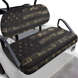 Bulopur American Flag Camo Golf Cart Seat Towel Covers Ezgo Club Car Golf Cart Seat Covers Suitable for All Weather, Easy to Install and Washable