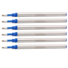 CaoDuRen L: 4.3" 109mm, 0.5 mm Tip, Compatible Rollerball Pen Refills fit to Waterman Ballpen, German Ink, Compatible with Waterman #S0112670 / 540951/54090 (Blue 6PCS)