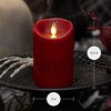 Luminara Wax Drip Flameless LED Candle, Burgundy 3" x 4.5",