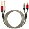 2x6.35 mm to 2RCA Cable,Dual 1/4 inch TS Stereo Jack