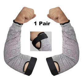 Cut Resistant Farmers Sleeves, Arm Burn Protection Sleeves for Thin Skin and Bruising, Arm Guards for Men Women, Gardening, Cutting Adjustable fit (1 Pair, Without Thumb Hole)