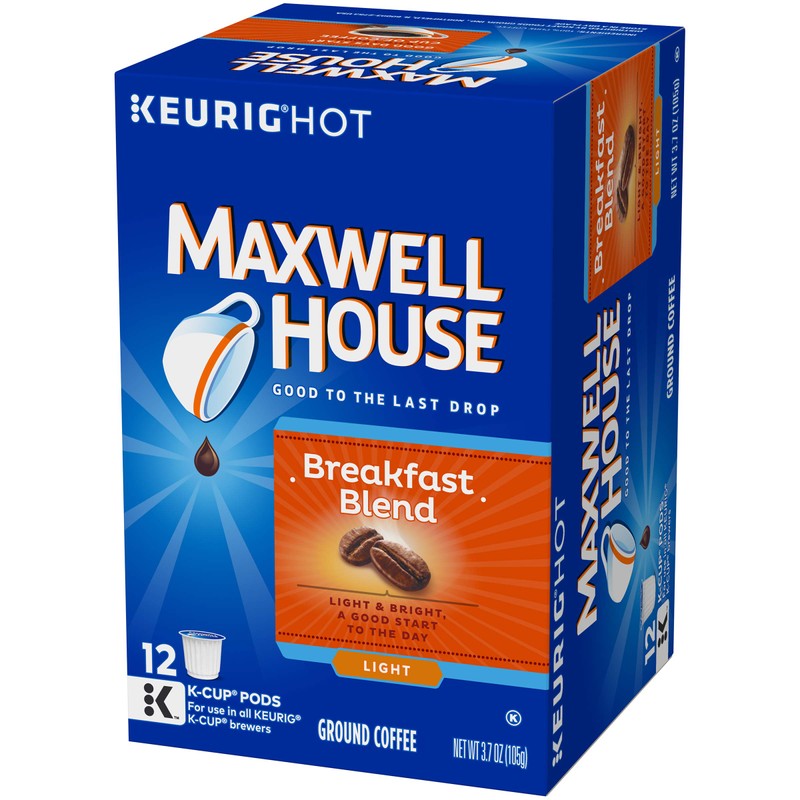 Maxwell House Breakfast Blend Keurig K Cup Coffee Pods (12