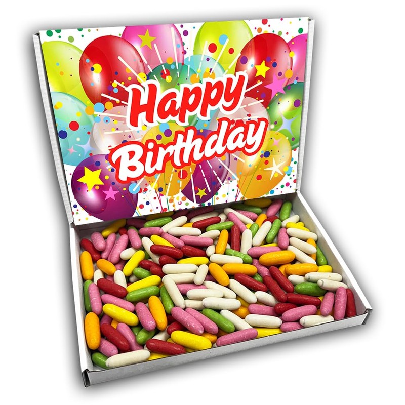 Liquorice Comfits Gift Box Hamper Birthday Present (BIRTHDAY MULTI COLOURED)