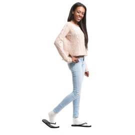 3 pares de calcetines con puntera dividida más gruesa, deportivos o informales, algodón blanco, White Solid Crew, Large