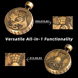 IUSTIDIE All-in-1 Spinner DND Dice, Press-to-Roll Metal Dice Spinner, Mechanical Design Perfect for Dungeons and Dragons Board Games TRPG