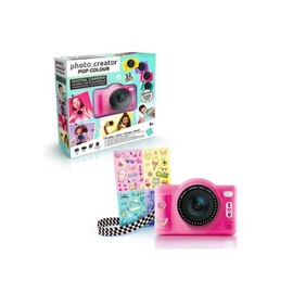C Toys Digital Camera for Kids Dual Lens - Compact Mini Camera in Pink with Selfie Mode for 8 Years - 32 Megapixels LCD Display, 20 Frames and 5 Filters, SD Card 4GB Included