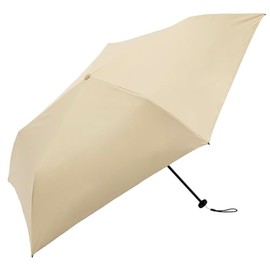 Because Because Folding Umbrella, 19.7 inches (50 cm), UV Protection, Approximately 99.9 % of UV Protection, Lightweight, 4.2 oz (120 g), Parasol, Rain or Shine, Women's, Slim, Stylish, Beige,