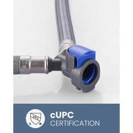 Quick Connect Faucet Hose Replacement, 16 Inch Hot & Cold Water Supply Lines for Widespread Faucet, Bathroom 3 Holes Faucet Water Mixer Line with Fast Lock