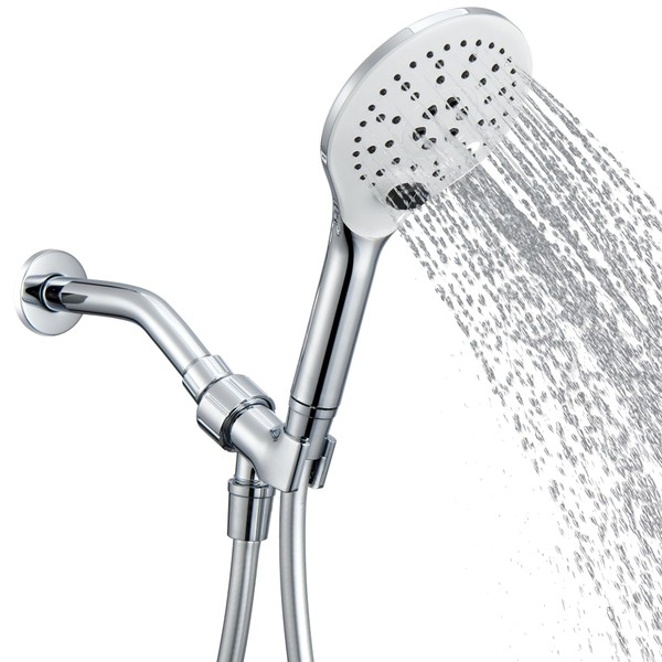 KPW Handheld Shower Head with 59" Hose Chrome Detachable Shower