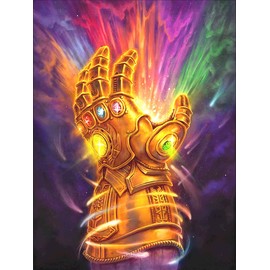 DIY 5D Diamond Painting Movie by Number Kits Full Drills for Adults,Round Full Drill Cross Crystal Rhinestone Pictures Arts Craft for Home Wall Decor Gift.(Infinite Gloves-1/30X40cm/11.8X15.7inch)