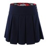 Bienzoe Girls School Uniform Skirt: Kids Adjustable Waist Stretchy Pleated Skort, Navy, 12