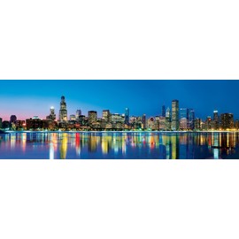 MasterPieces Cityscapes Panoramic Jigsaw Puzzle, Downtown Chicago, Illinois, Photographs by James Blakeway, 1000 Pieces