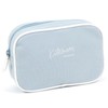 Kitamura YH0218 Handwritten Logo Embroidered Large Pouch, Ice Blue/White [Blue]