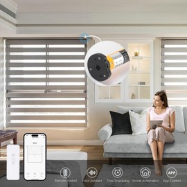 Sortfle 1.5" Zigbee Blinds Motor Rechargeable, Automatic Blinds Opener-No Wiring, Wireless App or Timer Control, Add Shade Motor Compatible with Alexa, Google Home