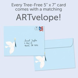 Tree-Free Greetings - Hanukkah Greeting Card - Artful Designs - 2 Cards + Matching Envelopes - Made in USA - 100% Recycled Paper - 5"x7" - Jerusalem Menorah (GT63242)
