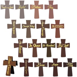 Outus 48 Pieces Magnetic Christian Religious Cross Bookmark Religious Bible Verses Bookmarks Magnetic Page Clips for Women Student School Reading Gifts, 16 Styles (Brown Style)