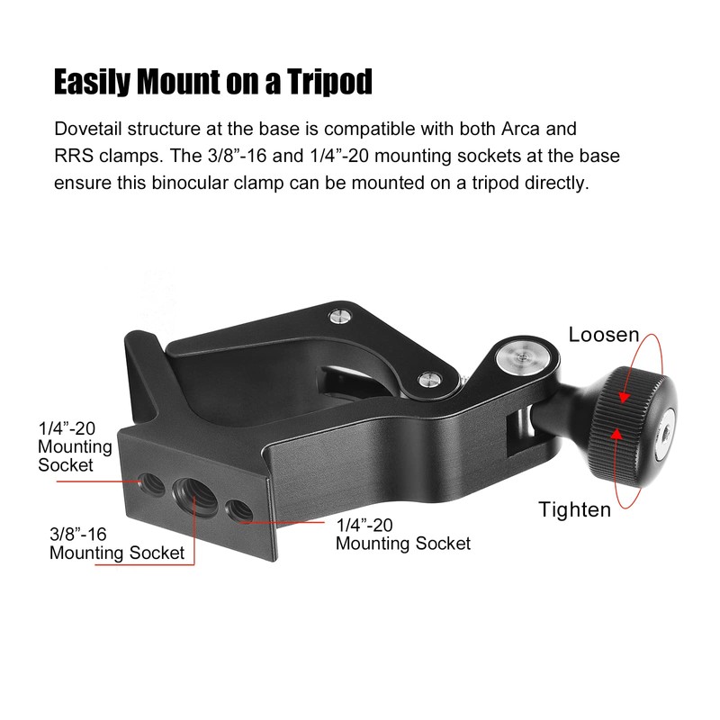 SUNWAYFOTO CC-09 Universal Binoculars Tripod Adapter Super Clamp with Arca