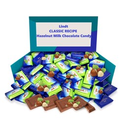 Valentine's Day Hazelnut Milk Chocolate approx 55 Bars of Fine Individually Wrapped Premium Chocolate Candy, Basket Filler & Gift Arrangement Essential