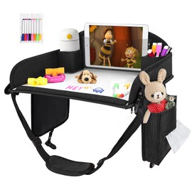 UTOLOVE Kids Travel Tray, Kid Travel Tray, Travel Tray for Kids Car Seat, Car Tray for Kids with Drawing Kit, Carseat Tray for Toddler, Kids Road Trip Essentials for Airplane, Black