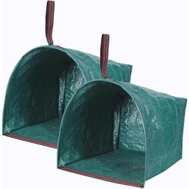 2-Pack Yard Waste Bags，Large Yard Dustpan-Type Garden Bag for Collecting Leaves，Reuseable Heavy Duty lawn and leaf bags，Garden Waste Container for Clean Up Outdoor Debris Leaves Grass Clippings