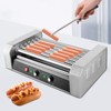 Hot Dog Machine, Stainless Steel Hot Dog Roller with Temp