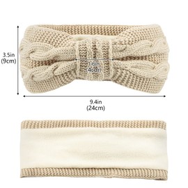 4 Pieces Hair Band for Women Winter Headbands Knitted Girl's Headband with Lining plus Velvet Headbands Winter Earmuffs (Set-A)