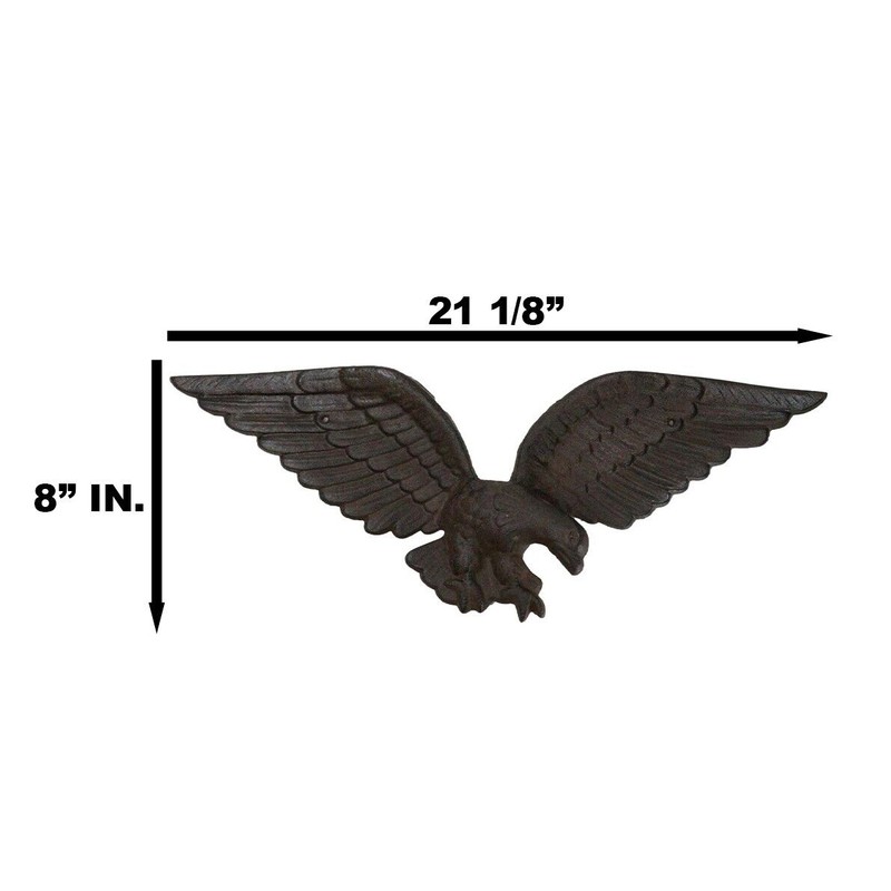 Cast Iron Patriotic American Bald Eagle With Open Wings Wall