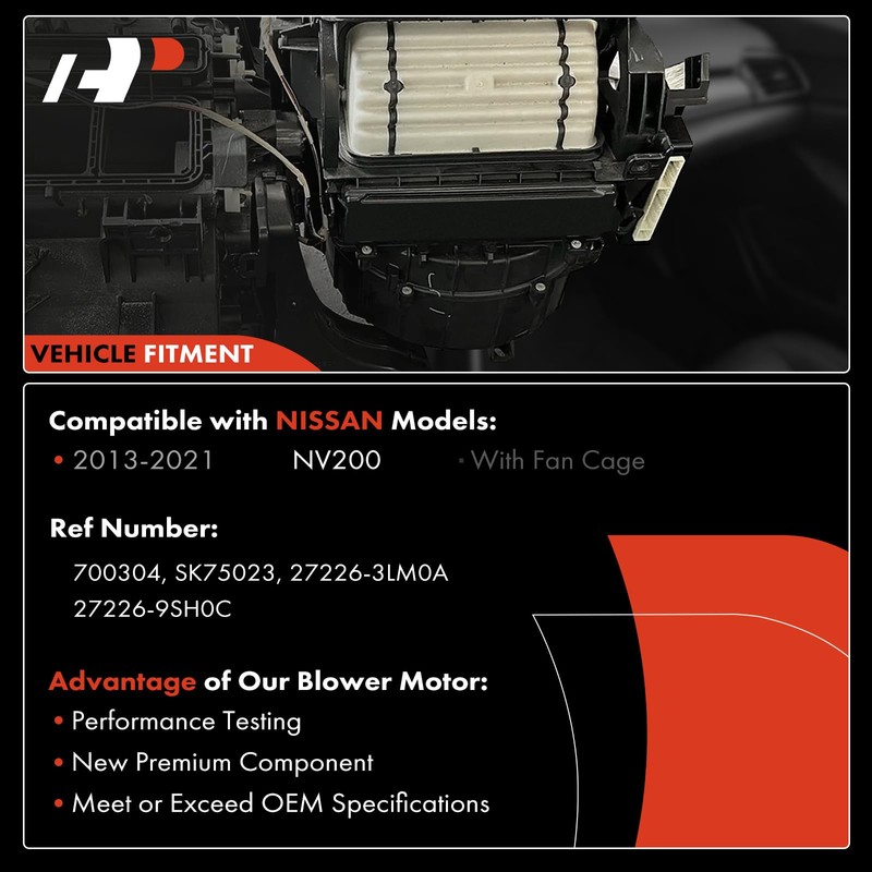 A-Premium HVAC Heater Blower Motor Assembly Compatible with Nissan Vehicles