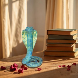 Estatua de serpiente King Cobra - Estatuillas de escultura para decoración del hogar, regalo coleccionable, adornos de serpiente, decoración para oficina, sala de estar, computadora, jardín, patio al