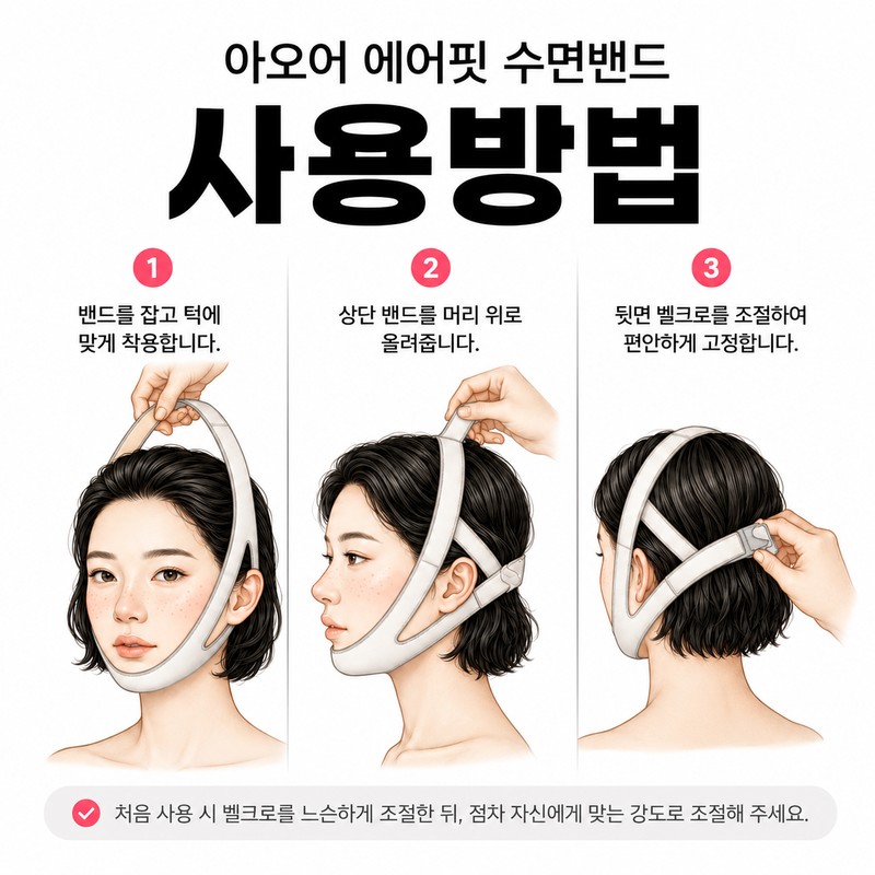 아오어 에어핏 입벌림방지 수면밴드 코골이 방지 턱밴드 Aoer Air Fit
