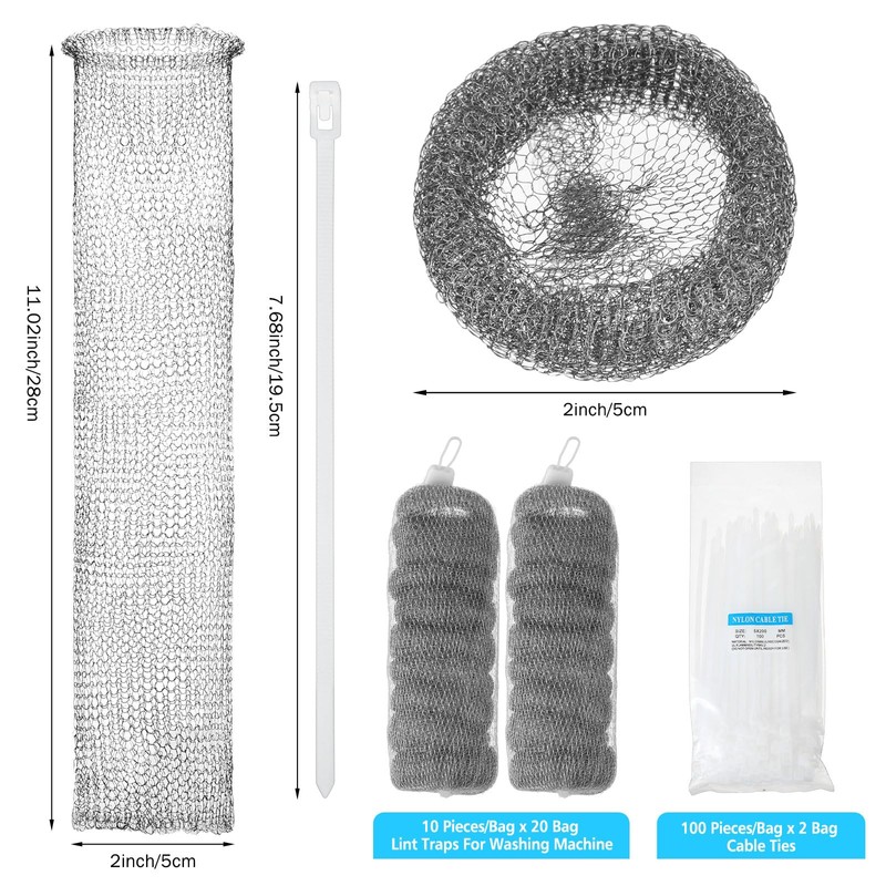 200 Pack Washing Machine Lint Traps for Washing Machine Hose