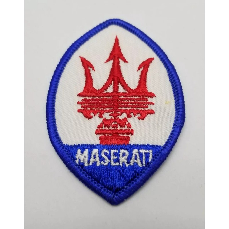 Retro Maserati Logo Auto Embroidered Patch Iron Sew On Vintage