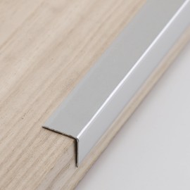 Coengwui Aluminum Corner Guards, Peel and Stick L-Shaped Molding Trim for Wall Table Door Frame Protection and Decoration (Matte Silver, 3Pcs x 2.9ft x 0.8in)