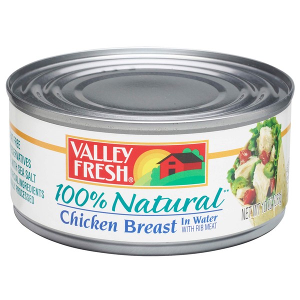 Valley Fresh Chicken Breast in Water with Rib Meat, 10-Ounce (Pack of 12)