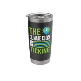 Earth Day Climate Change Global Warming Clock Stainless Steel Insulated Tumbler