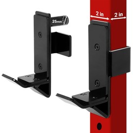 Yes4All J-Hooks Barbell Holder for Power Rack - J Hook Weight Rack / Fitness Racks J Hook - Fit 2x2 inch Square Tube (Pair)