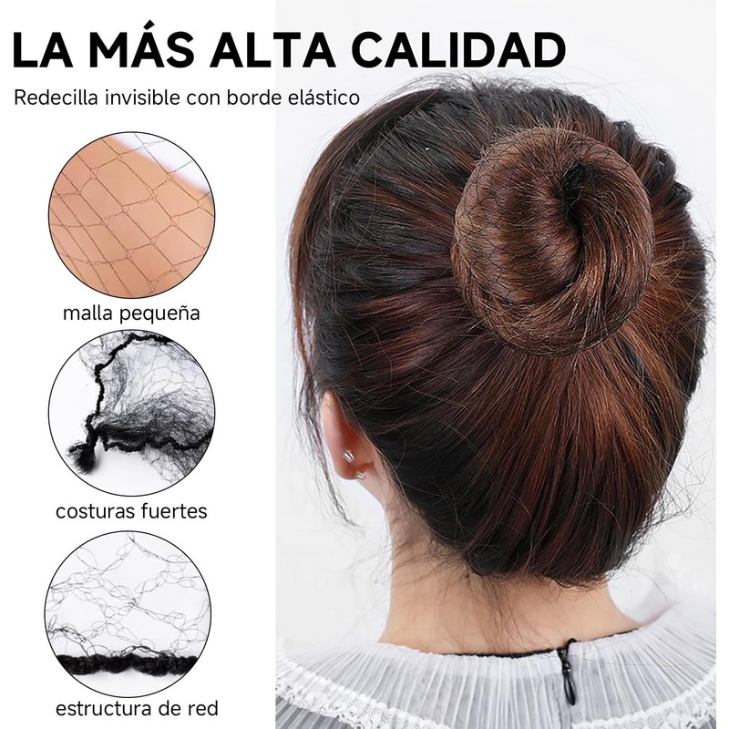 100pzs Red para Cabello, 50 pcs Ligas para Cabello, 50