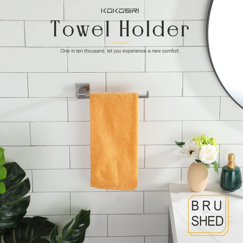 KOKOSIRI Towel Holder Brushed Nickel Bathroom Accessory Hand Towel Bars