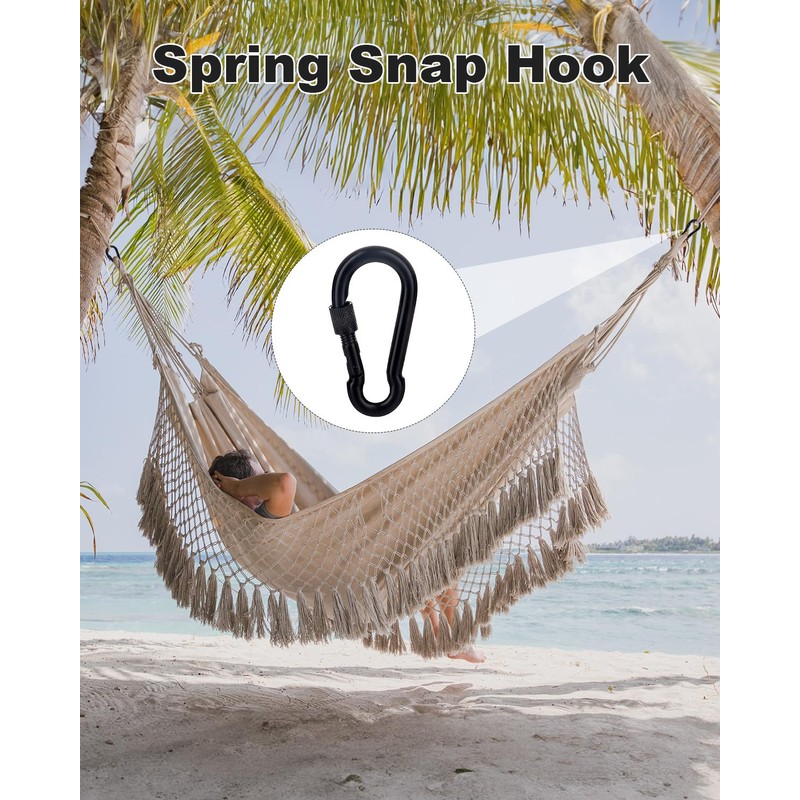 Mixiflor 3.15" Carabiner Clips, 6 Pack Locking Carabiner Hooks Spring