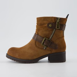 Dunes Women's Max Moto Boot, Wide Widths Available, Tan 9