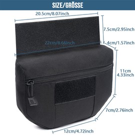 MUCHER Tactical Bag Tactical Drop Pouch for Chest Rig, Underbelly Carry Bag for Equipment Utility Tool Dangler Organiser Pouch for JPC CPC AVS (Black)