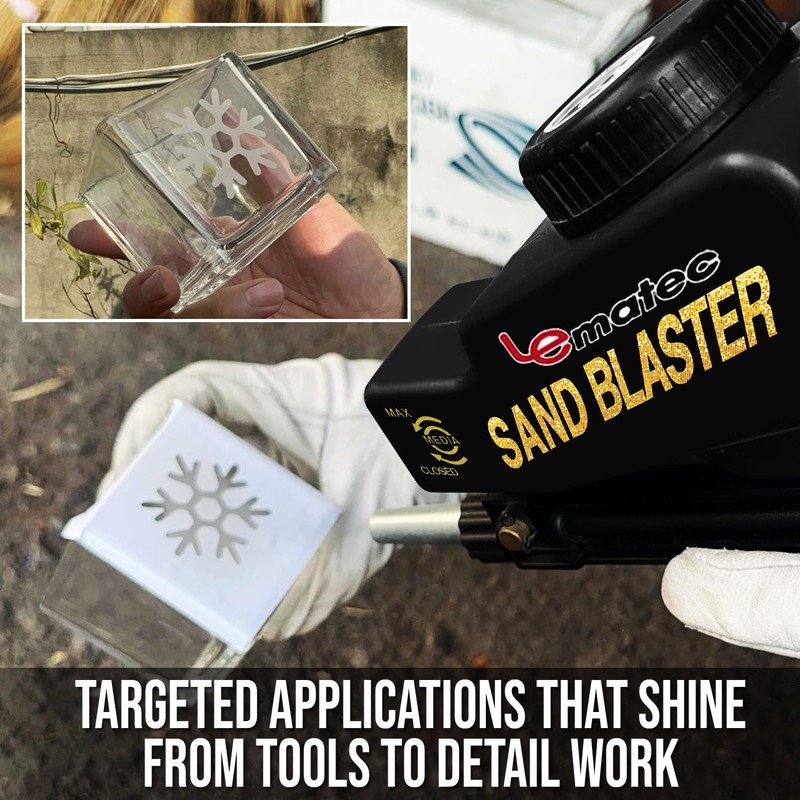 LE LEMATEC Portable Sand Blaster Gun for Small Projects -