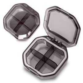 Obsanwa Daily Pill Organizer Portable Pill Case, Travel Pill Organizer for Purse Pocket to Hold Vitamins, Cod Liver Oil, Supplements and Medication (Grey)