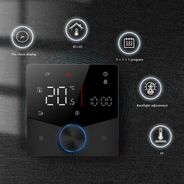 MelkiSmart Wi-Fi Thermostat – Series 009 Programmable Touch Screen Thermostat for Boiler Heating – Compatible with Alexa, Google Home, IFTTT